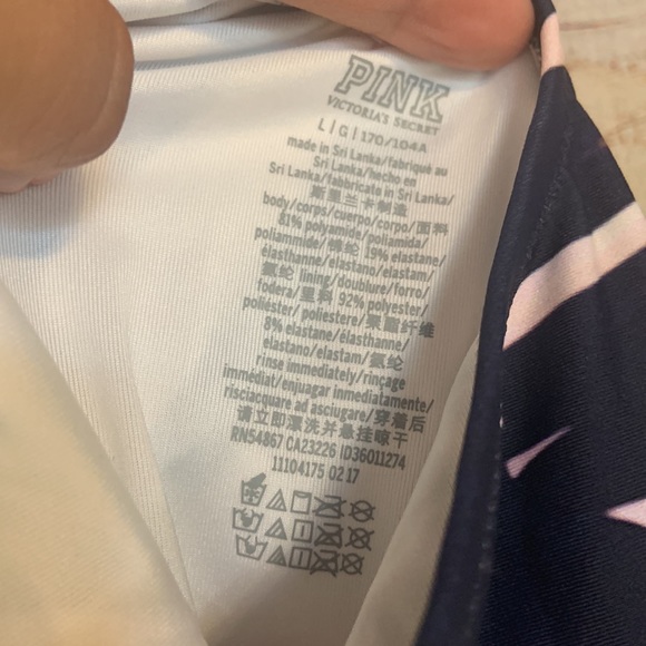 NWT-VS Pink Palm print keyhole one piece L - Picture 8 of 9